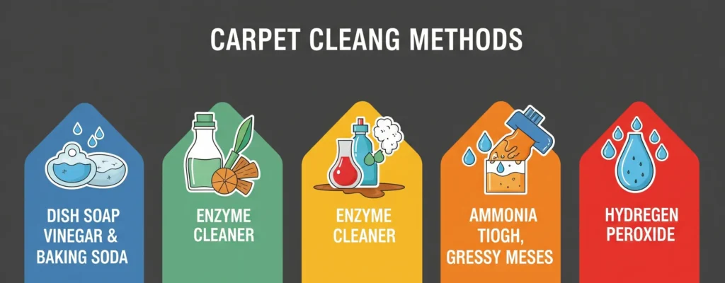 Comparison of carpet cleaning methods for milk stains.